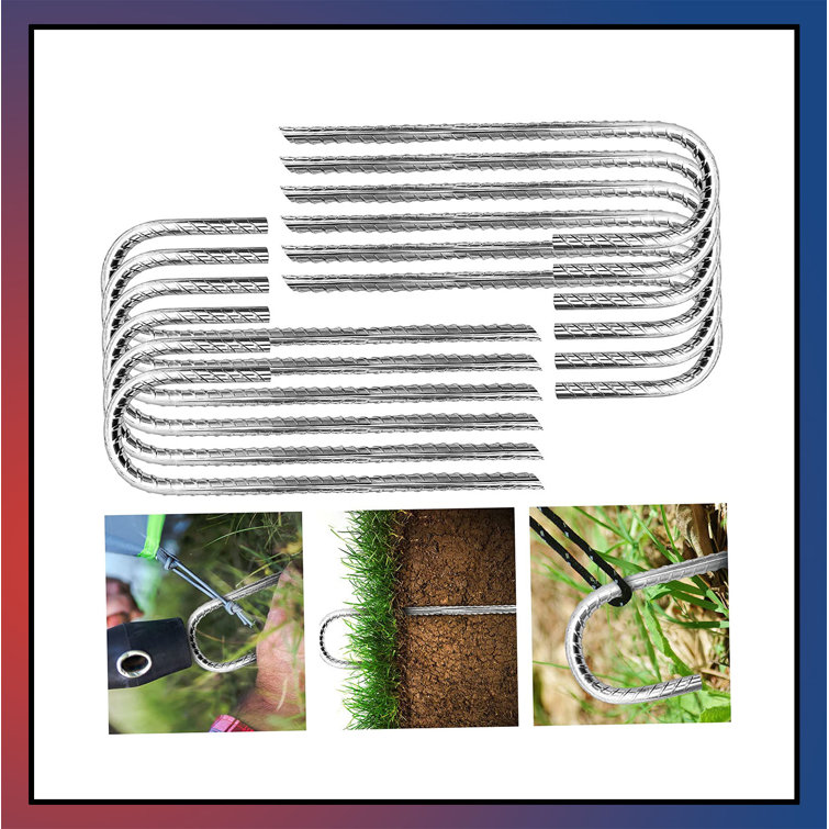 Arlmont & Co. Pack 12 Galvanized Rebar Stakes Heavy Duty Wayfair